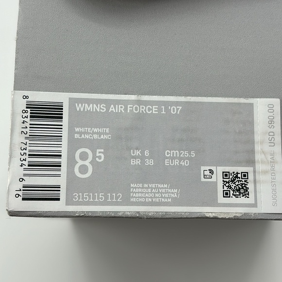 Nike Air Force 1 ‘07 white size 8.5 - Picture 9 of 9